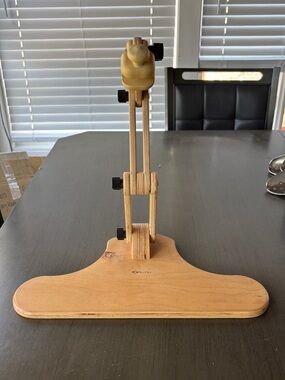 Adjustable Wooden Book or Tablet Stand - Natural Wood